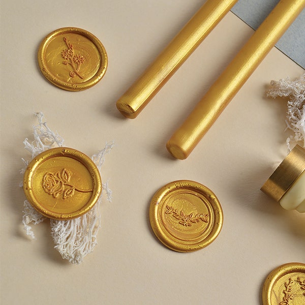 Custom Wax Seal, Gold Wax Seal Stamp, Monogram Wax Seal, Wax Stamp Gold, Wax Seal Invite, Wax Seal Self Adhesive, Peel and Stick Wax Seal