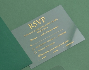 Foil Wedding RSVP Card: Minimalist QR Code Design