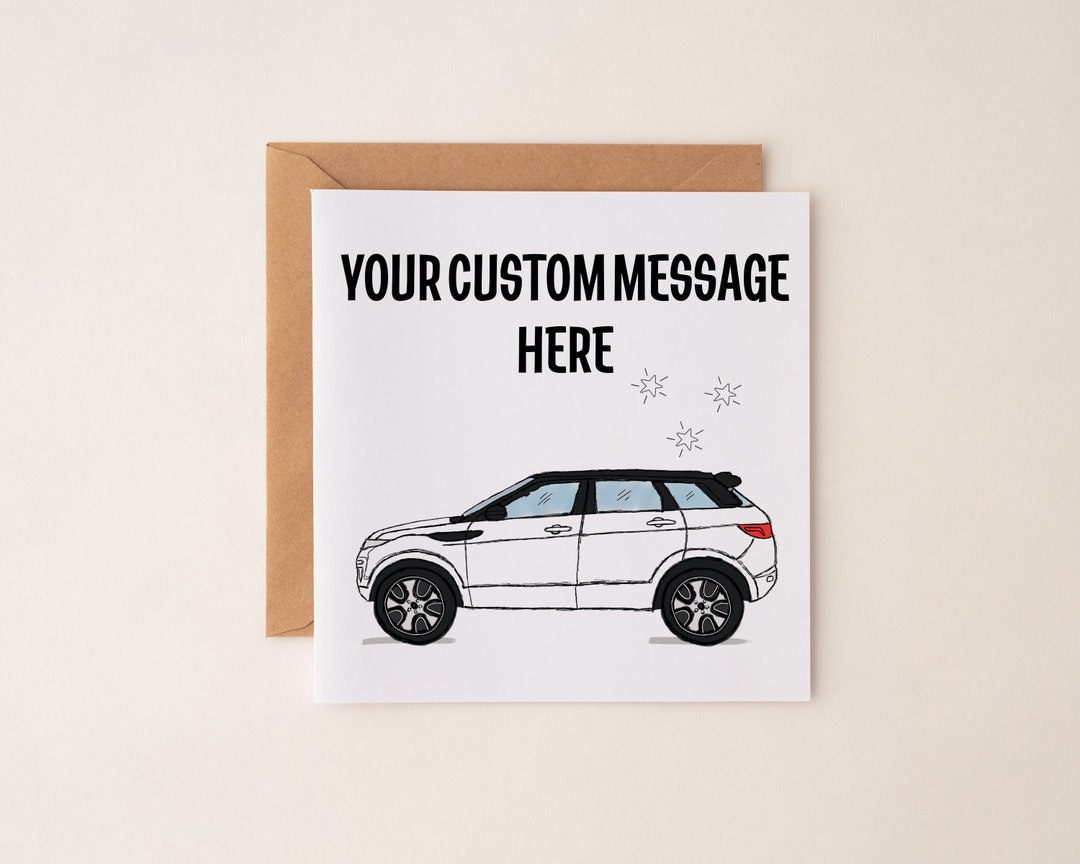 Range Rover Evoque Custom Card| New Car Card | Vehicle Card for Men and ...