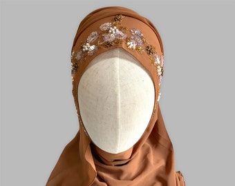 Luxury Sequin Work Hijab| Luxury Hijab| Embellished Hijab| Bridal Hijab| Party Hijab|Elegant Hijab