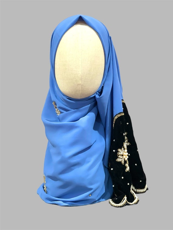 Heavy Chiffon Velvet Hijab| Pearl Work Hijab|