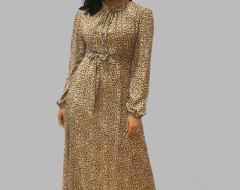 Mila Leopard Print Maxi Dress - Etsy