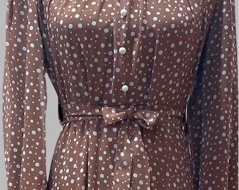 A-Line Polka Dot Maxi Dress| Long Sleeve Dress|