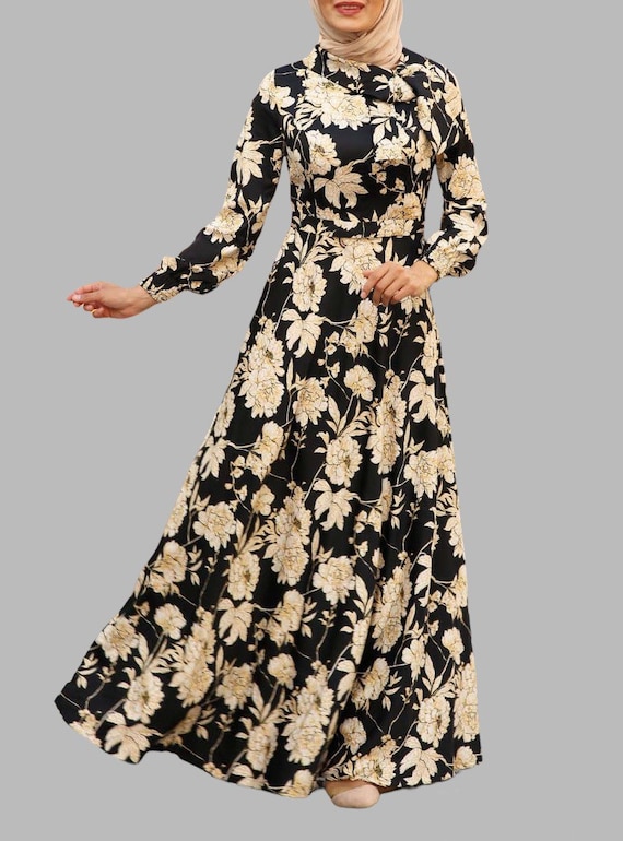Robe fleurie longue hijab hotsell