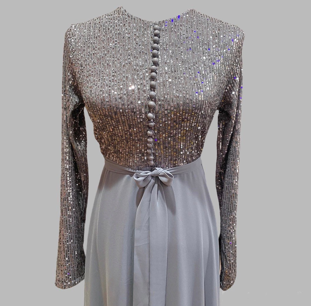 Modest top sequin dresses