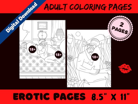 2 Adult Erotic Coloring Pages Naughty PDF Digital Printable - Etsy