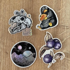 Stickers/Autocollants/Cosmos/Blueberries/Niffler/Skull