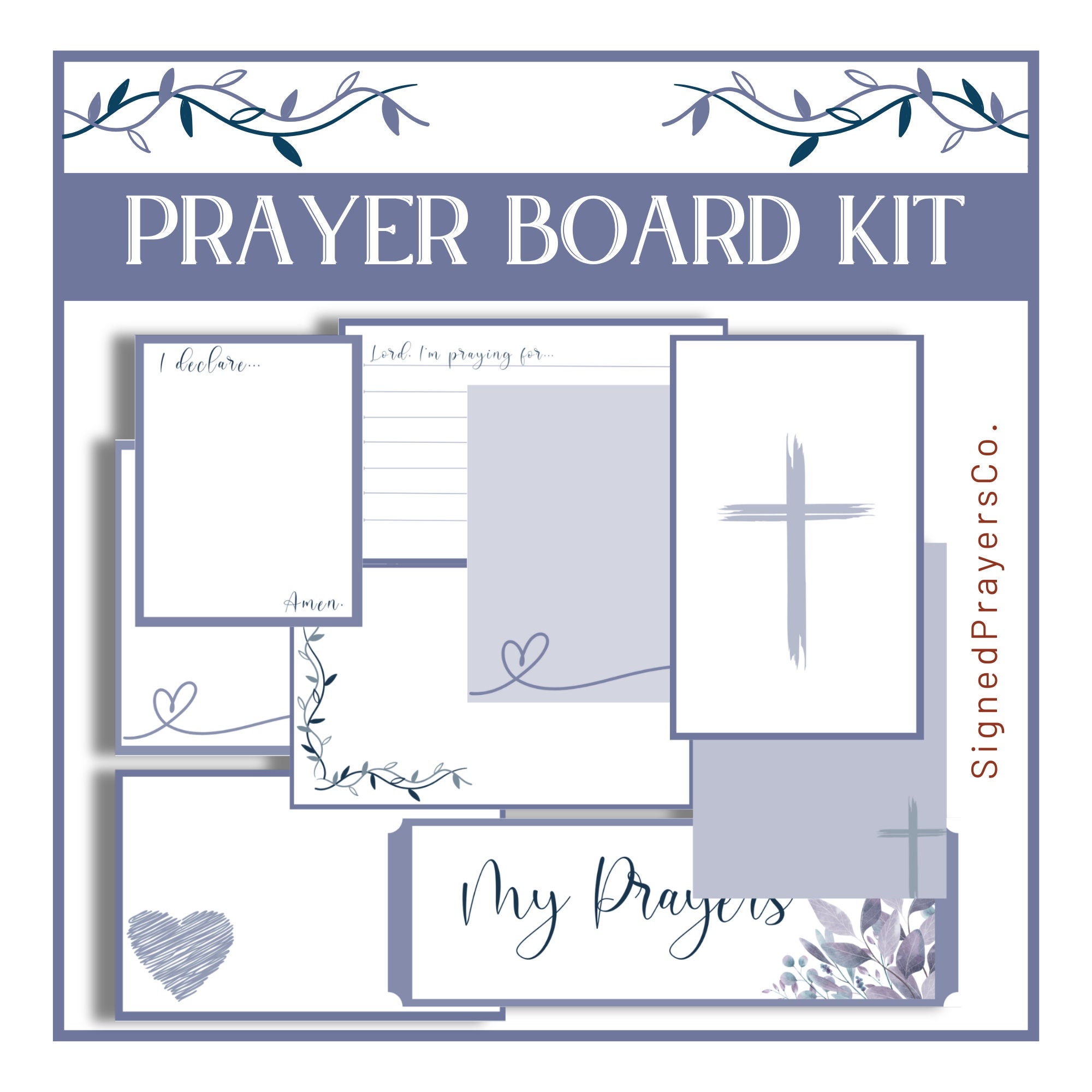 Printable Prayer Board Kit Sophisticated Edition Christian Church Prayer  Group Bible Verse Cards Craft Activity Instant Download 