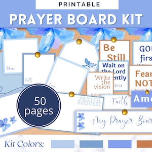 Prayer Board Kit Printable, Christian Collage for Answered Prayers, Prayer Cards, Scripture Prayer Cards, Sunday School Prayer Request Board