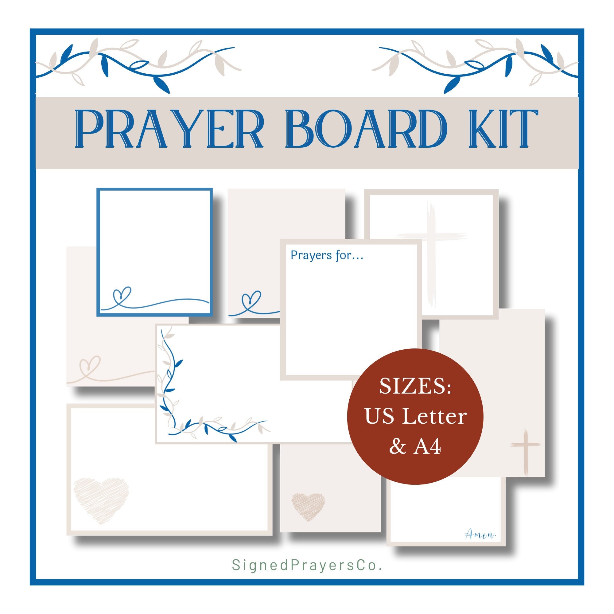 Prayer Board Printable, Daily Prayer Board, Prayer Board Headings & Words,  Christian Bulletin Board, Words of Faith 