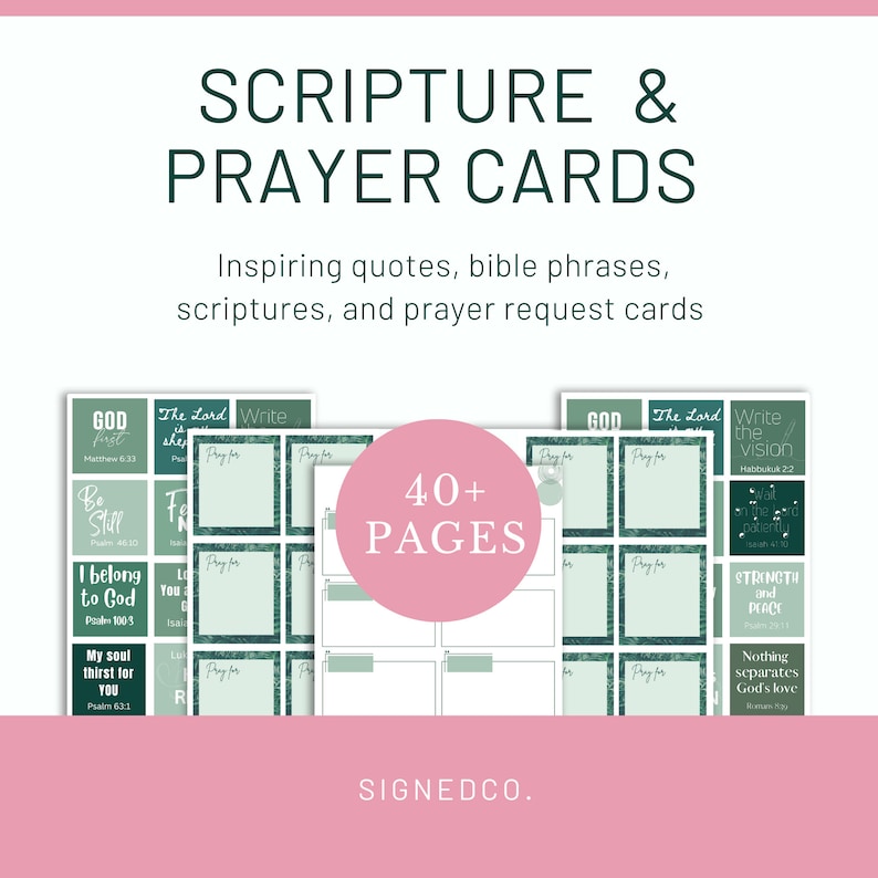 Printable Prayer Board Kit, Blank Prayer Cards, Christian Collage for