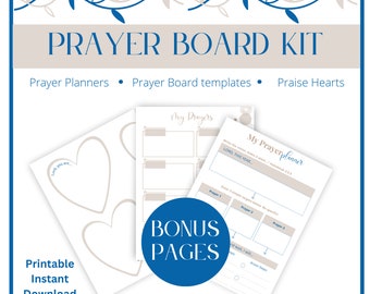 Prayer Board Kit Printable, Blank Prayer Squares, Bible Verse