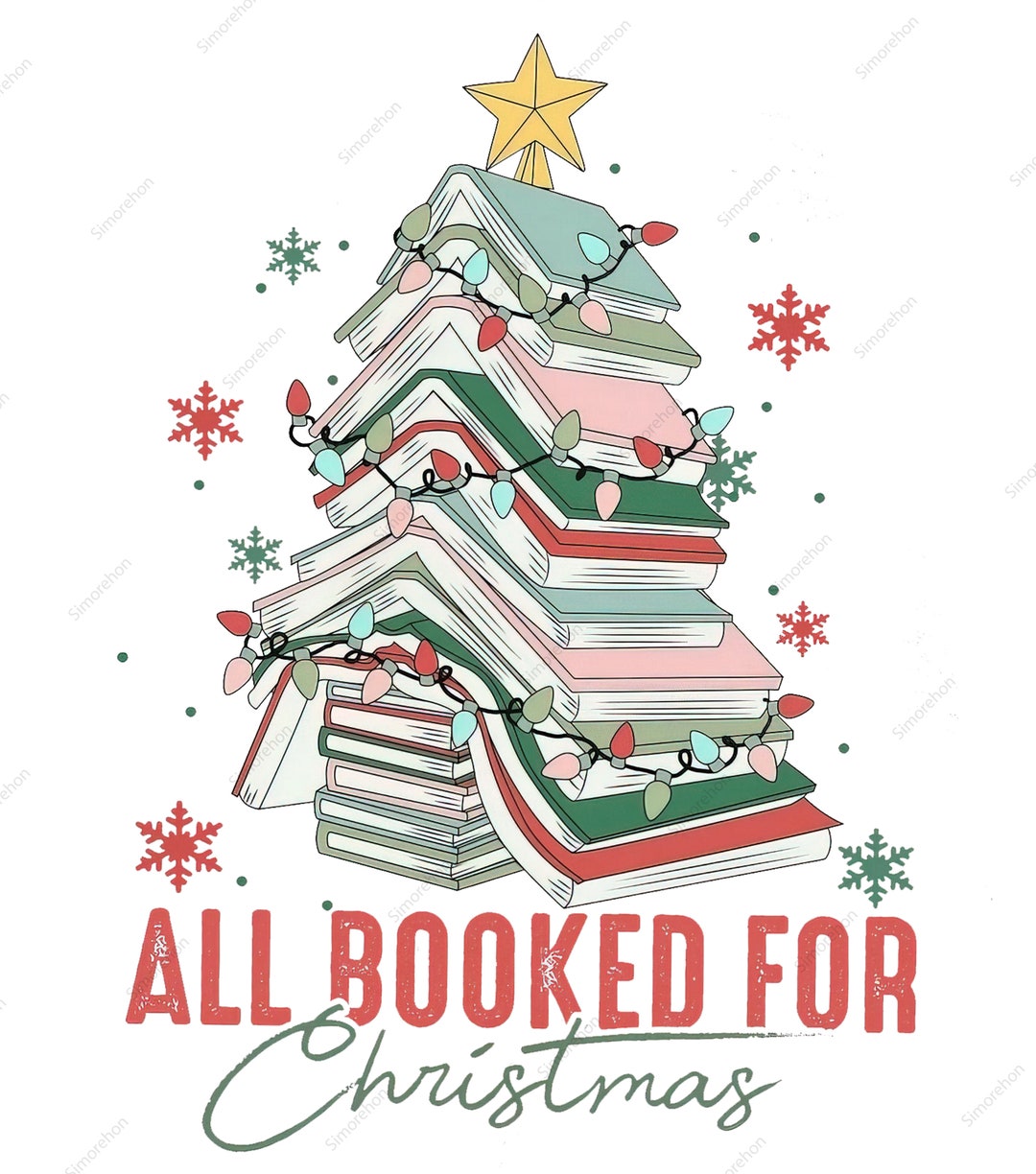 Christmas Book Tree PNG All Booked for Christmas PNG Book - Etsy