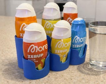 MORE Zerup Holder for 6 Bottles | 3D Printed Syrup Holder | Organizer for Kitchen, Coffee Bar & Soda Station | Bottle Stand