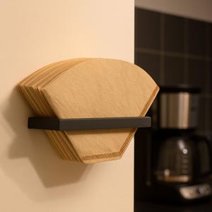 Filterhalter für Kaffeefilter Größe 2 & 4 – 3D gedruckt – Wand Organizer – zum Kleben oder Schrauben – Coffee Station Zubehör