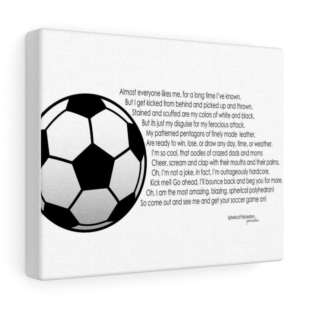 Poem SPHERICAL POLYHEDRON soccer Ball B/W. Poetry Canvas Etsy