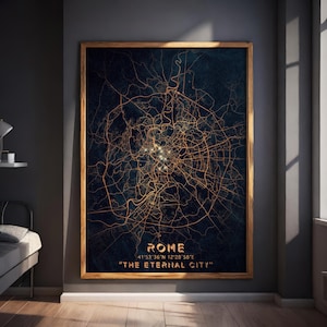 Decorazione da parete moderna stampabile di Roma "La Città Eterna".