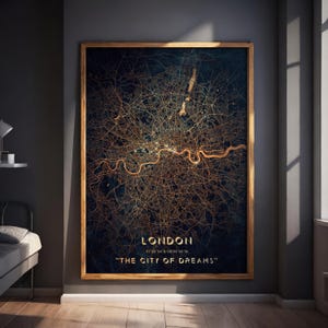 Decorazione da parete moderna stampabile di Londra "La città dei sogni".