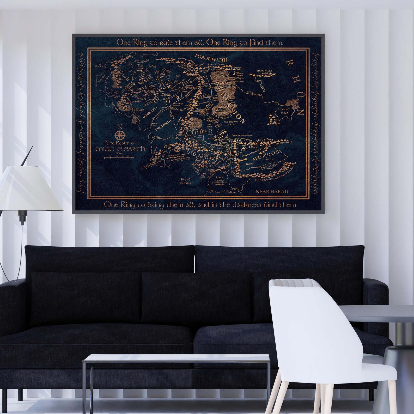 Lord of the Rings Middle Earth Map Poster Printable, Travel Digital Art ...