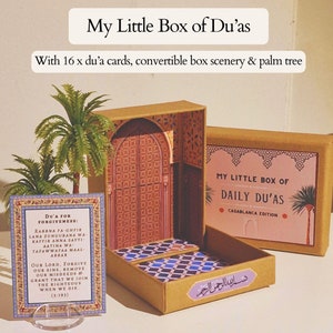 Ma petite boîte de Du'as du jour 9 x 7 cm | Cadeaux boîte aux lettres | Cartes de motivation | Cadeau islamique | Citations inspirantes islamiques