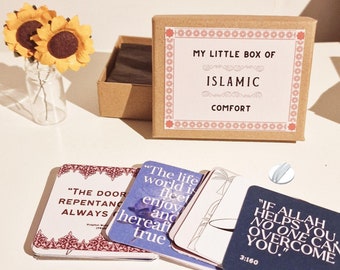 Islamic Comfort Gift Box: Affirmation Cards, Mini Sunflowers and Vase