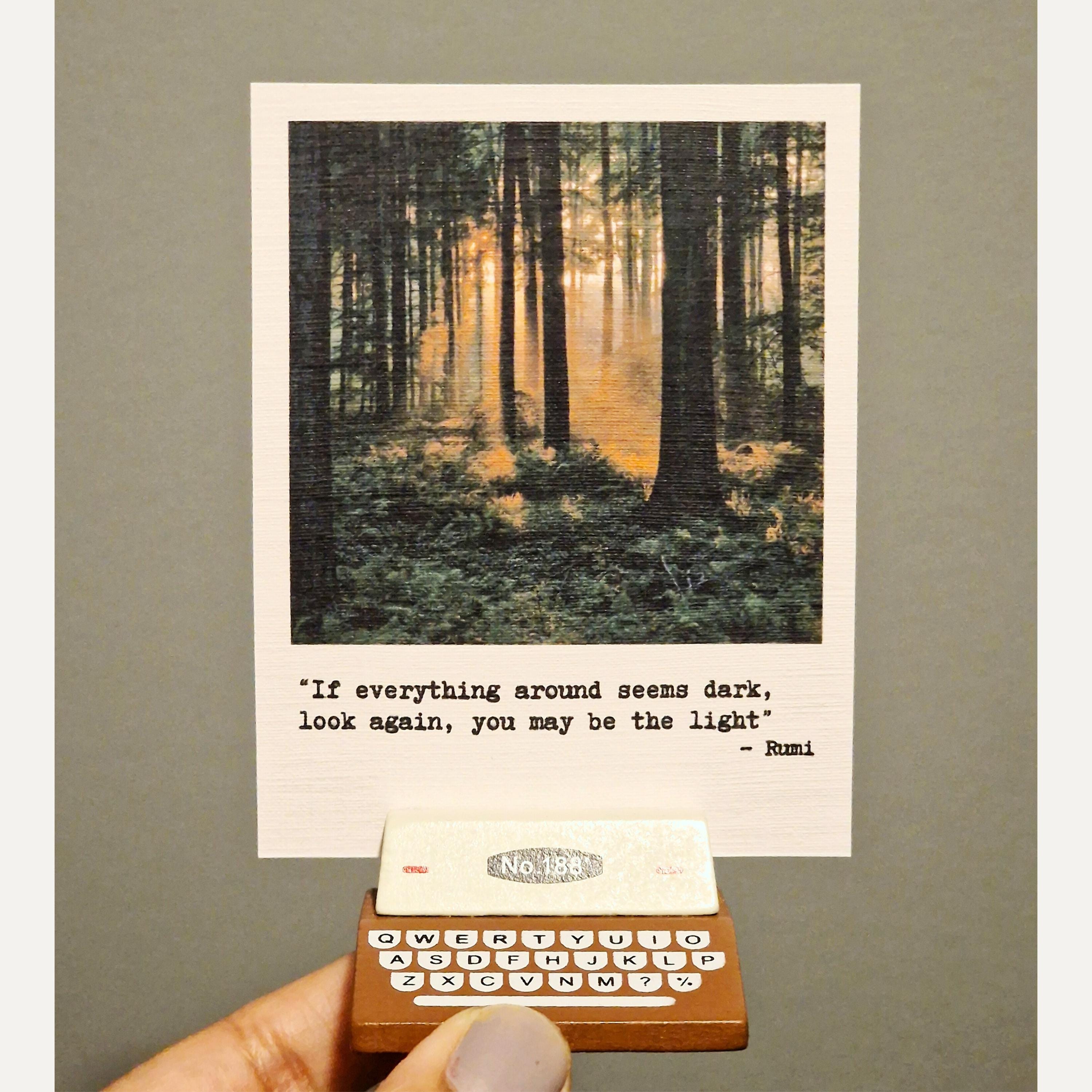 Rumi Quote Card Set - With Retro Typewriter Cardholder | Rumi ...