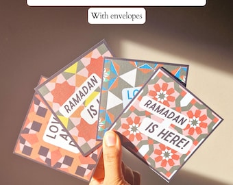 Pack of 8 Ramadan Cards | Eid Greeting Cards | With Envelopes | Islamic Gift Giving
