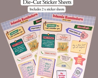 Islamic Reminder Stickers: Quranic & Self-Care Quotes (Pack of 2)