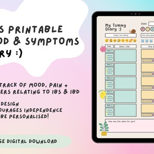 Kinderen Kinderen Afdrukbare voedsel- en symptomentracker | Digitale voedselgevoeligheid, intolerantie, allergie, PDS IBD Crohn's Diary, Darmbeweging pdf