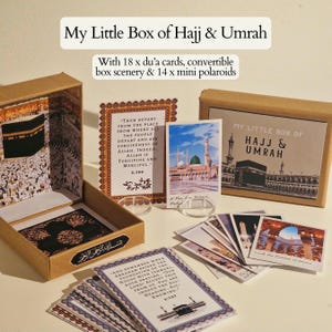 Ma petite boîte de Hajj et Omra | Cadeaux boîte aux lettres | Cartes de motivation | Cadeau islamique | Citations inspirantes islamiques