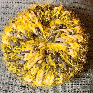 Handmade Cotton Scrubbies: Reusable Kitchen & Exfoliating Scrubbers Yellow