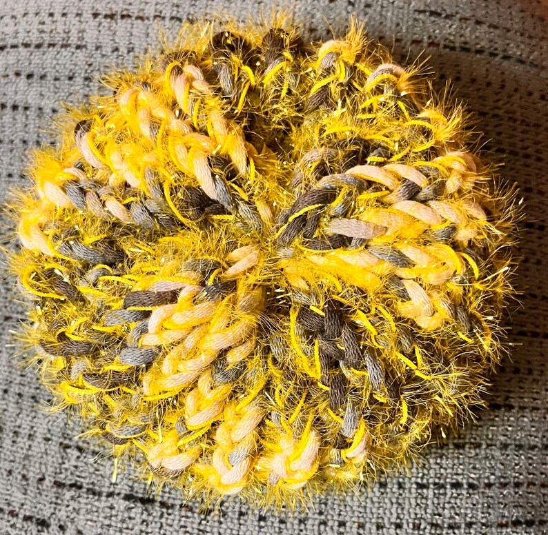 Handmade Cotton Scrubbies: Reusable Kitchen & Exfoliating Scrubbers Yellow