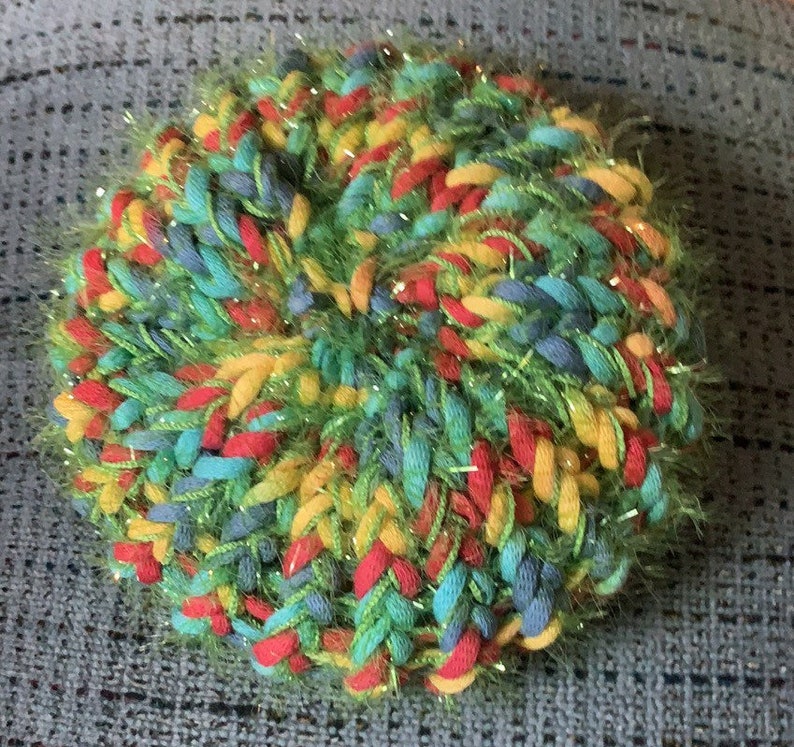 Handmade Cotton Scrubbies: Reusable Kitchen & Exfoliating Scrubbers Rainbow