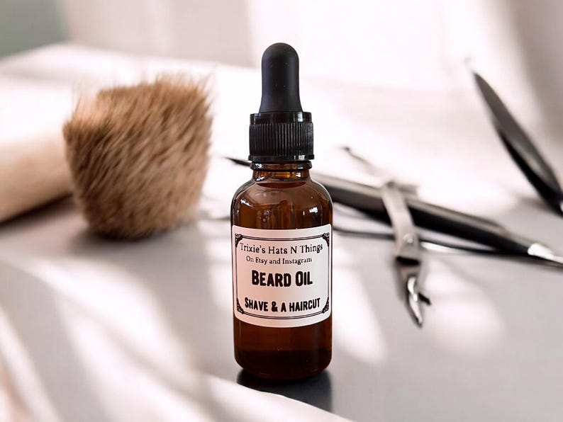 Shave and a haircut fragrance beard oil. Made with almond oil, jojoba and argan oil.