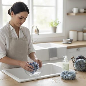 Handmade Cotton Scrubbies: Reusable Kitchen & Exfoliating Scrubbers image 2