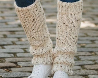 Handmade Knit Leg Warmers, 100% Acrylic Yarn, Exercise Accessories