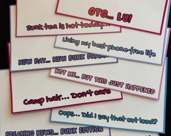 Camp Stationery for girls  – Sassy 4x6 Notecards for Tweens and Teens – Set of 10 with Envelopes