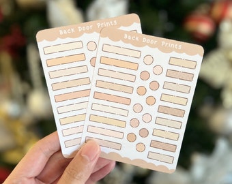 Neutral Washi Tapes Sticker Sheet | Bullet Journal Stickers | Planner Stickers | Scrapbook Stickers