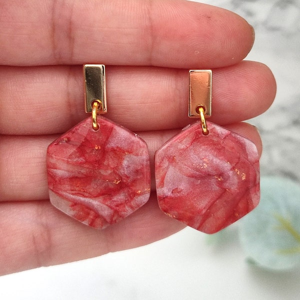 Faux Marble bloodstone Earrings