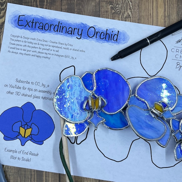 3D Orchid Stained Glass Pattern