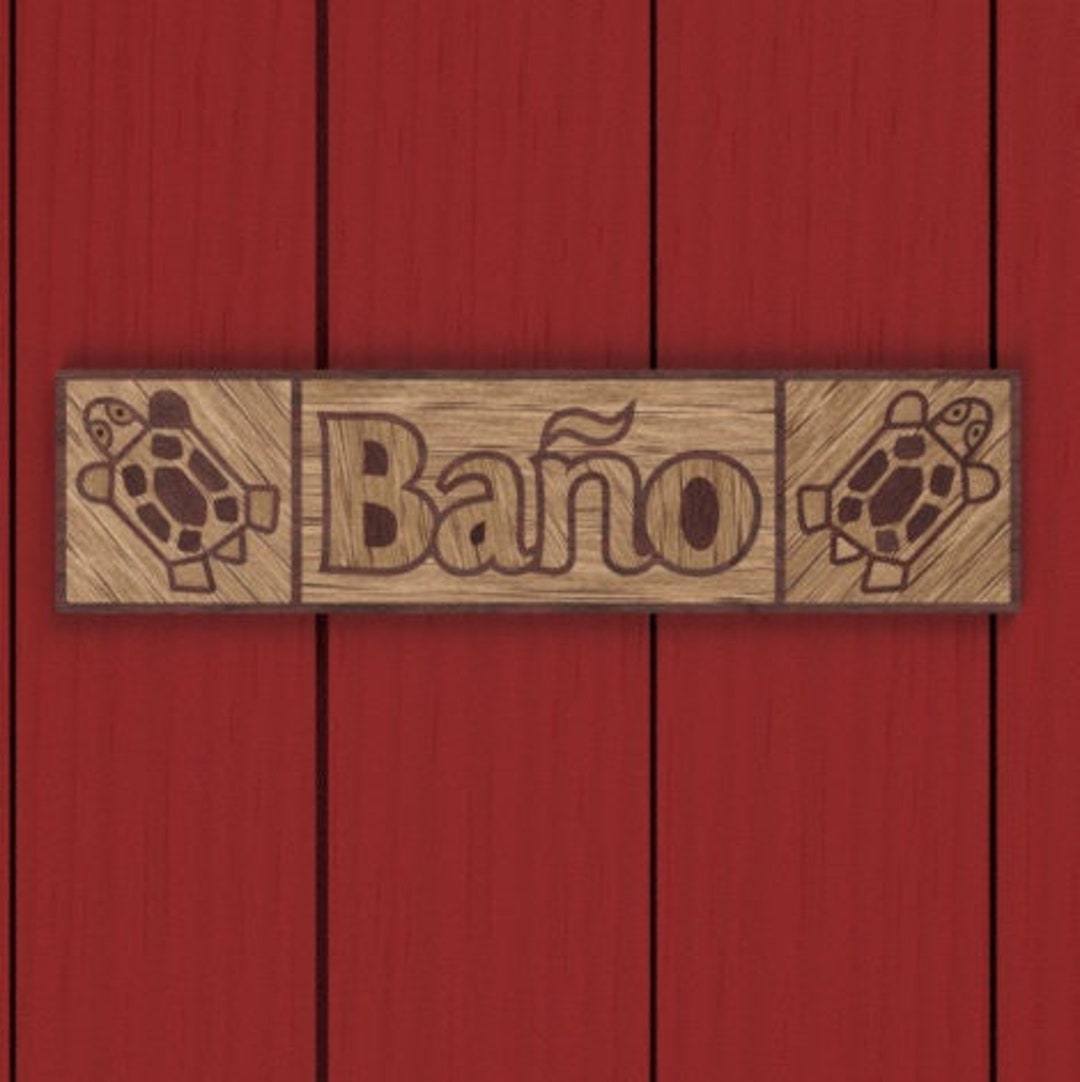 Baño Door Sign Toilet Door Sign Bathroom in Multiple - Etsy