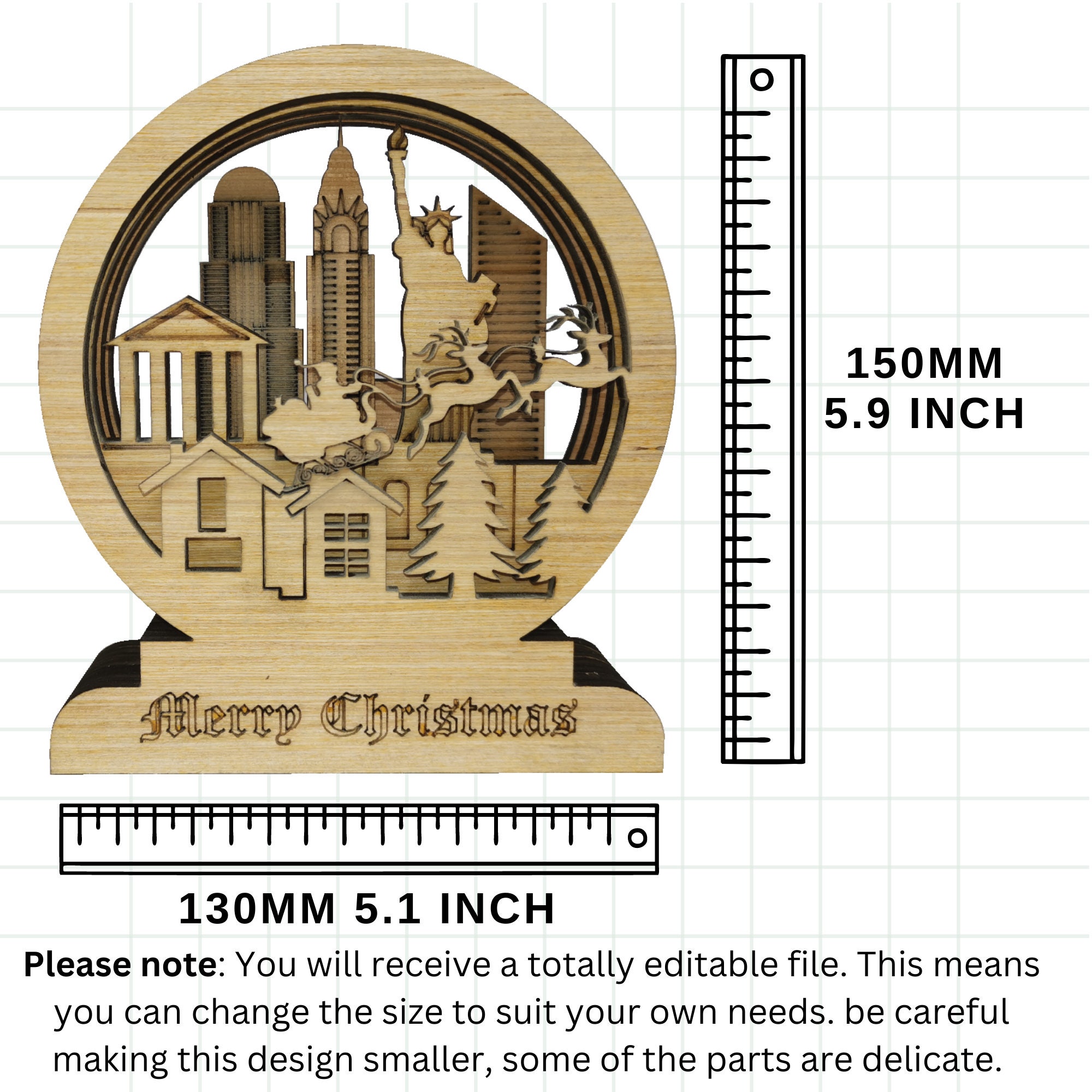 Christmas Scene Laser Cut/cnc File - Downloadable - Cnc Router Plans ...
