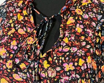 Anthropologie semi-sheer floral boho baby doll dress