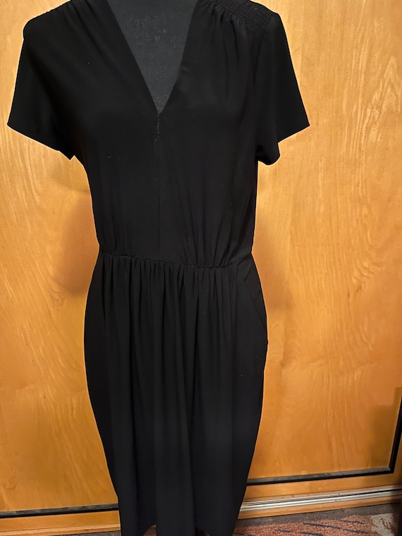 Norma Kamali Black Short Sleeve v neck Dress