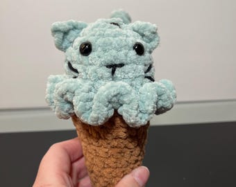 Cat Ice Cream Cone Crochet Pattern: Amigurumi Kitten Design