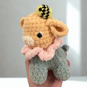 Crochet Pattern: Flower Cow Stuffie with Bumble Bee
