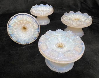 Set of 4 Sandwich Glass Opalescent Curtain Tie Backs