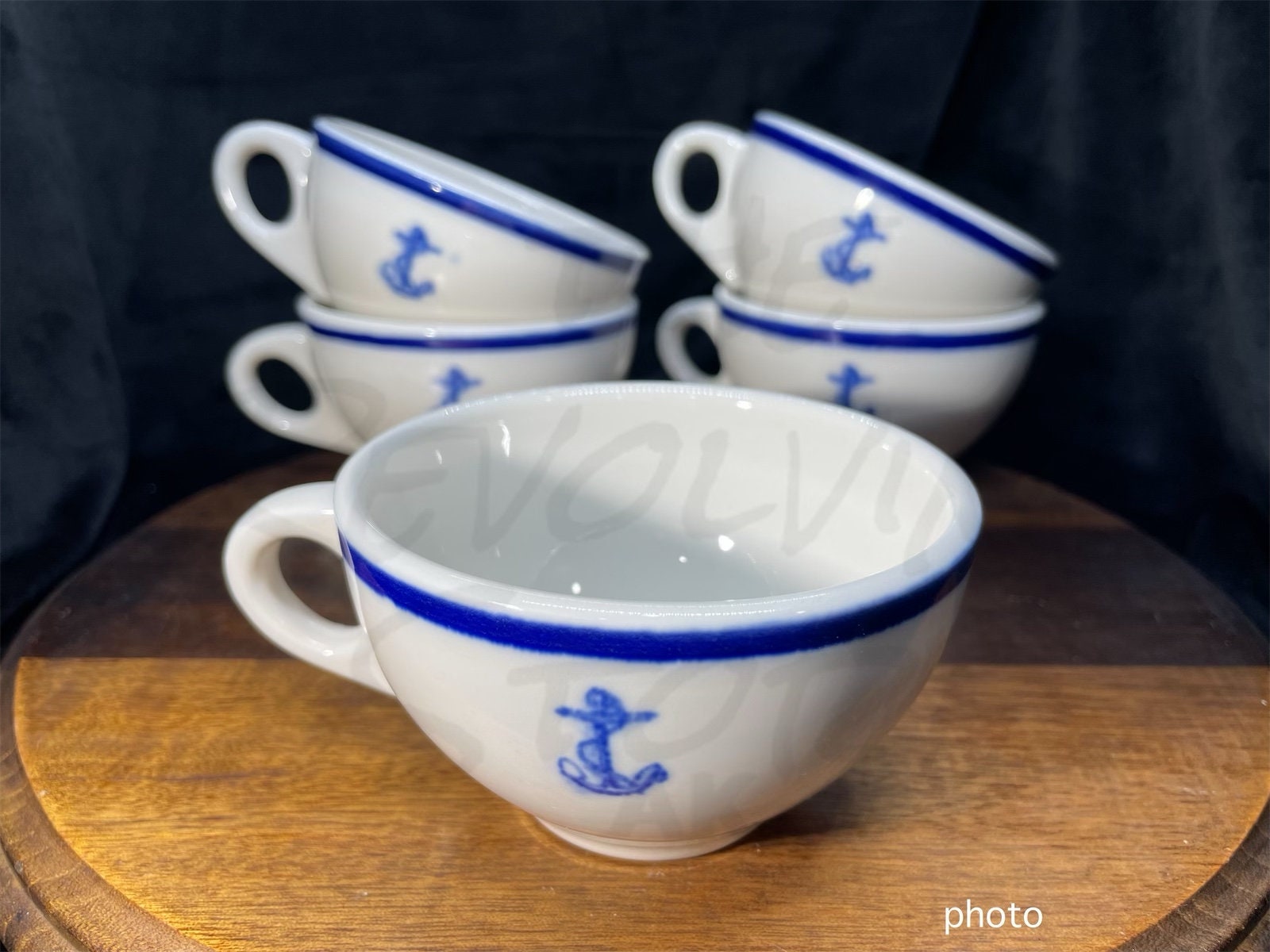 Set of 5 6oz. Tepco China USA Coffee Cups Vintage Restaurant Ware Coffee  Mugs Diner Mugs 