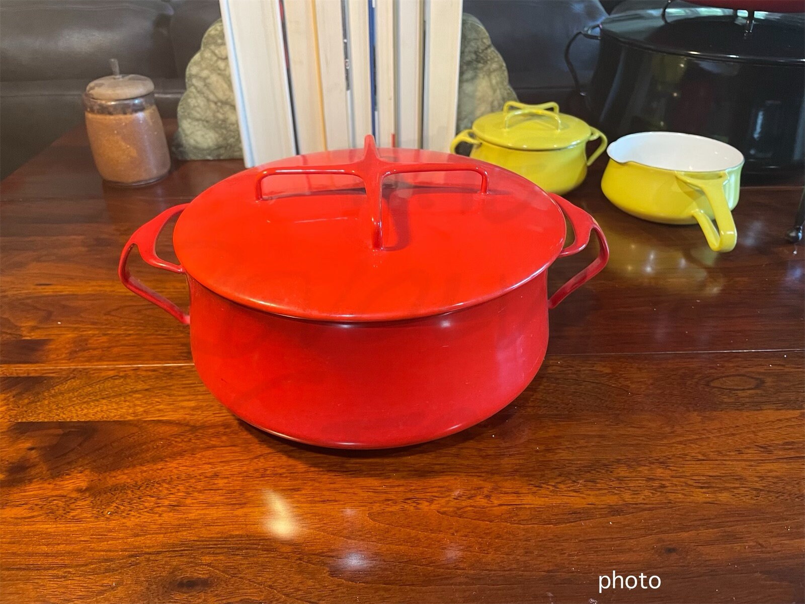 Vintage 1950s Red Prizer Ware 2.5 qt Cast Iron Enamel Pot Lid Small Dutch  Oven