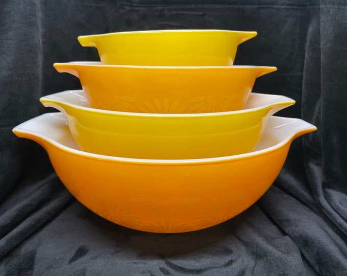 Pyrex Sunflower Daisy Cinderella Mixing Bowl Set Etsy
